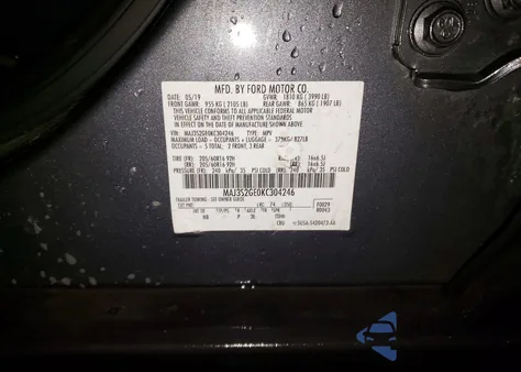 2019 Ford Ecosport Se из США, поврежденный, VIN MAJ3S2GE0KC304246